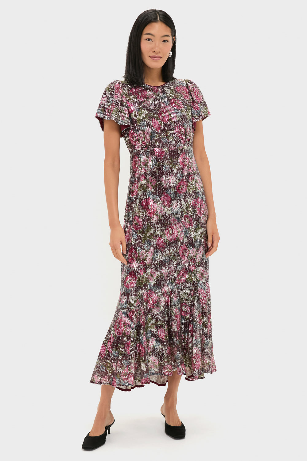 tuckernuck dresses sale Tuckernuck Floral Sequin Elodie Dress Pink / XXS