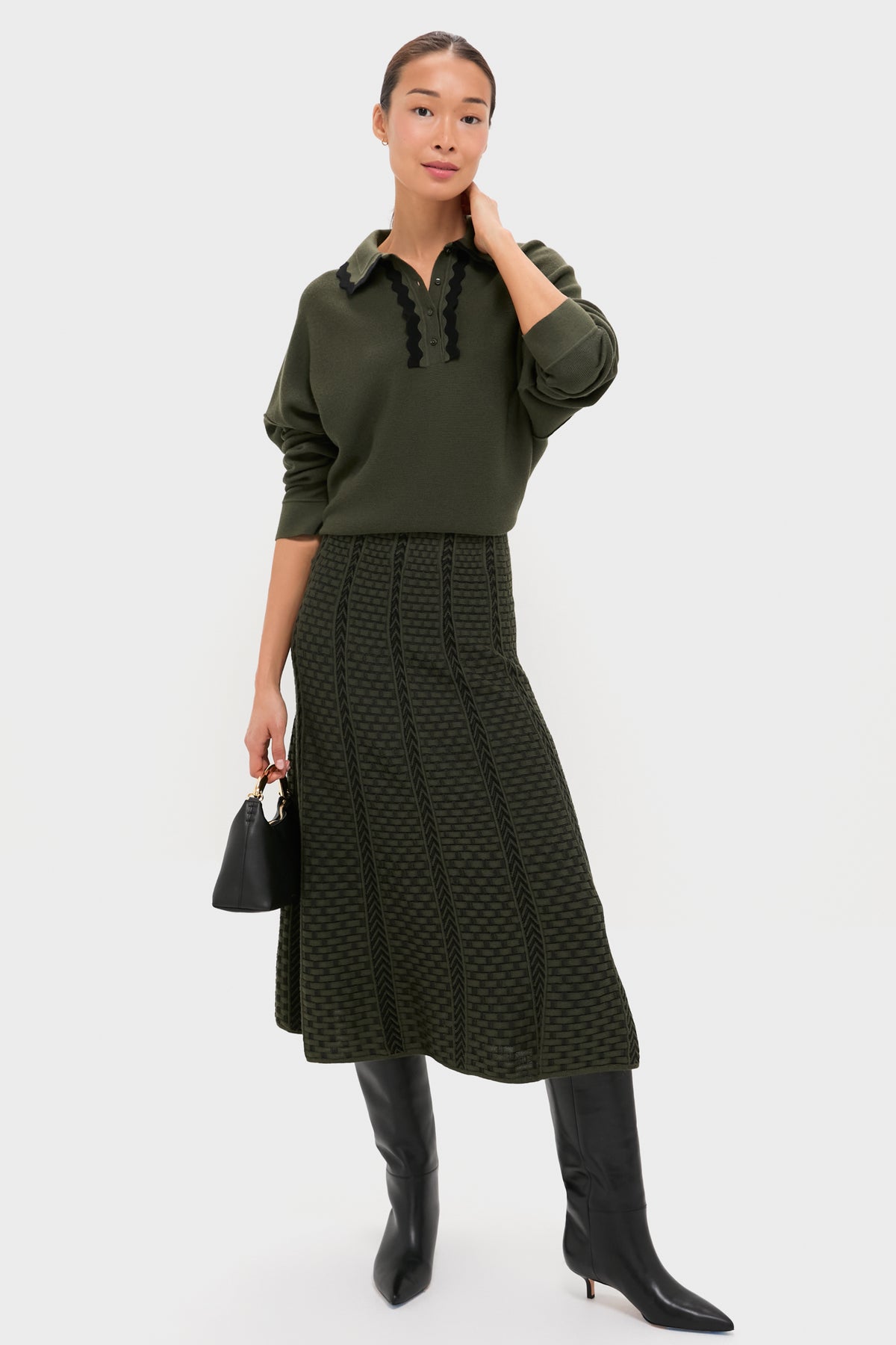 Khaki Duchesse Top