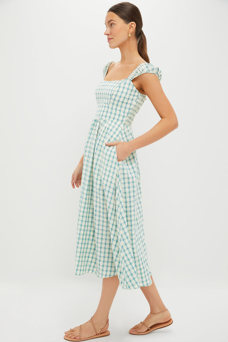 Blue Gingham Seersucker Amy Dress