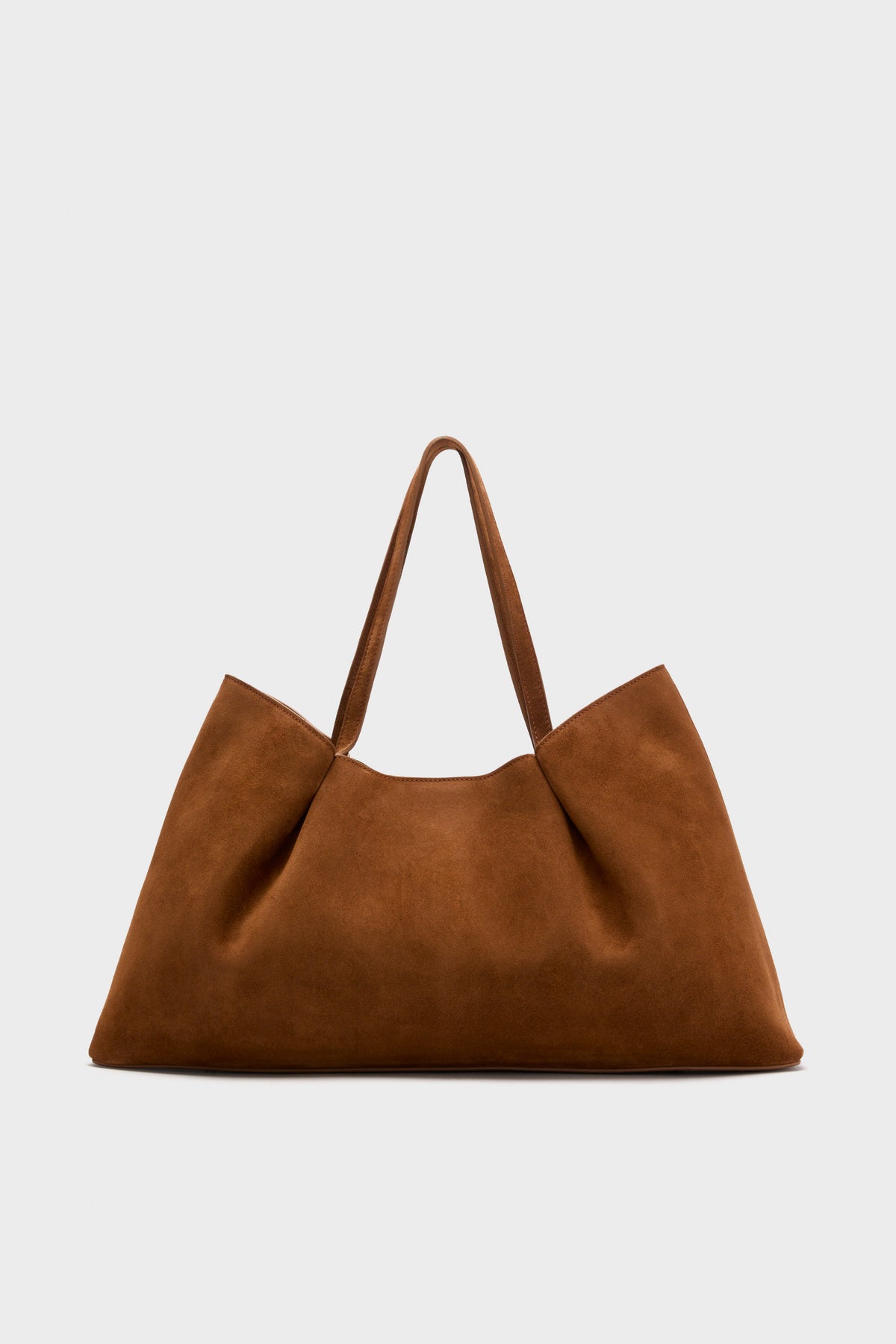 Cognac Suede Dimple Tote