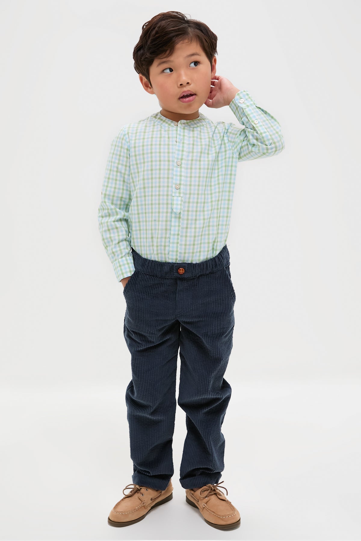 Dark Blue Benito Corduroy Boy Trousers