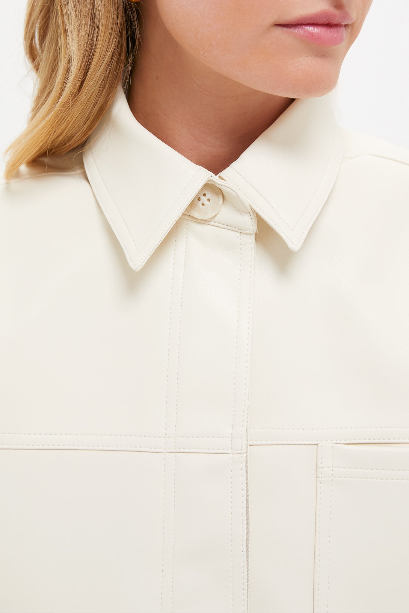 Ivory Telsey Faux Leather Jacket