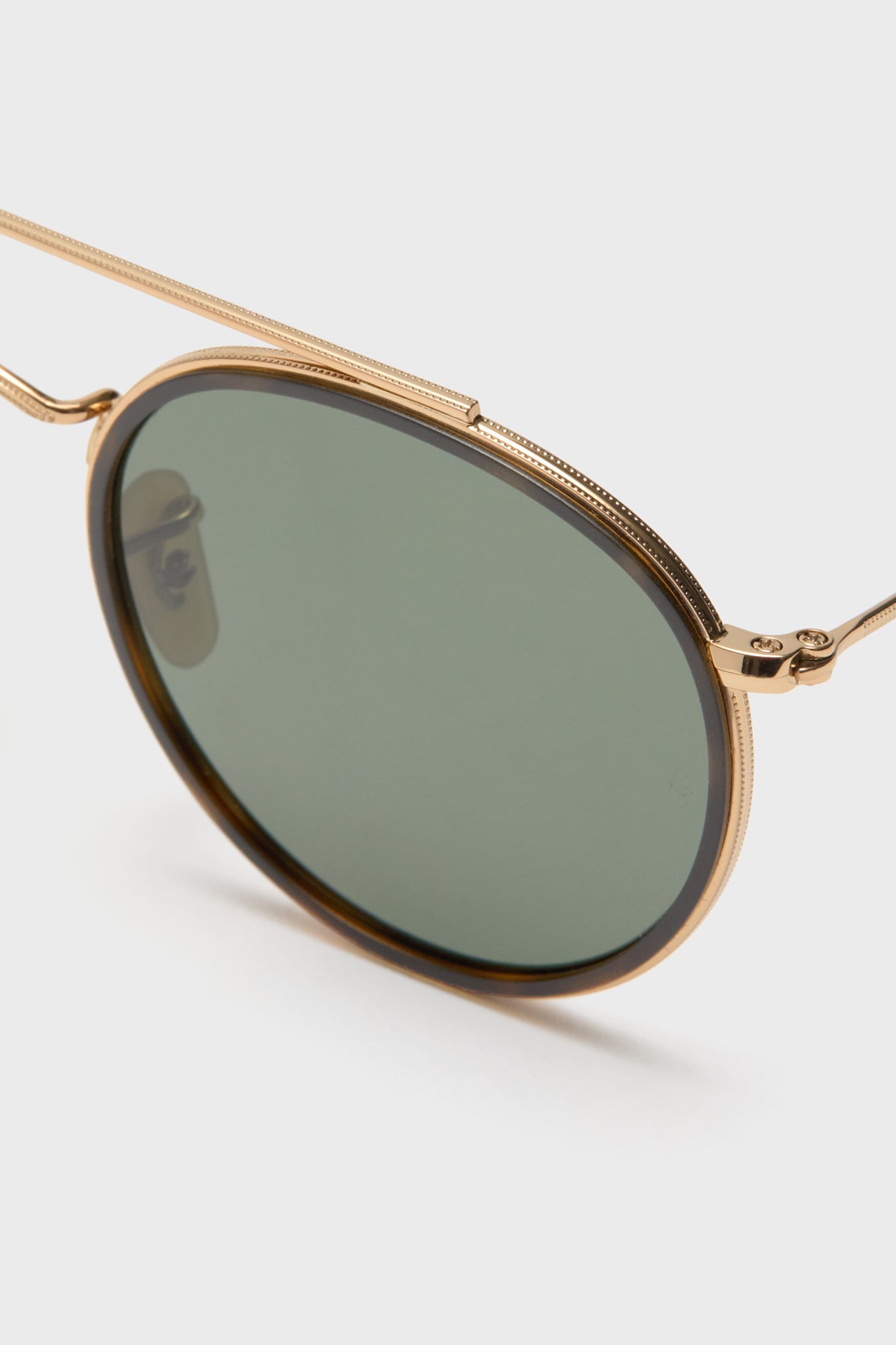 Gold Tortoise Arista Round Sunglasses