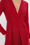 Red Shimmer V-Neck Angelina Gown