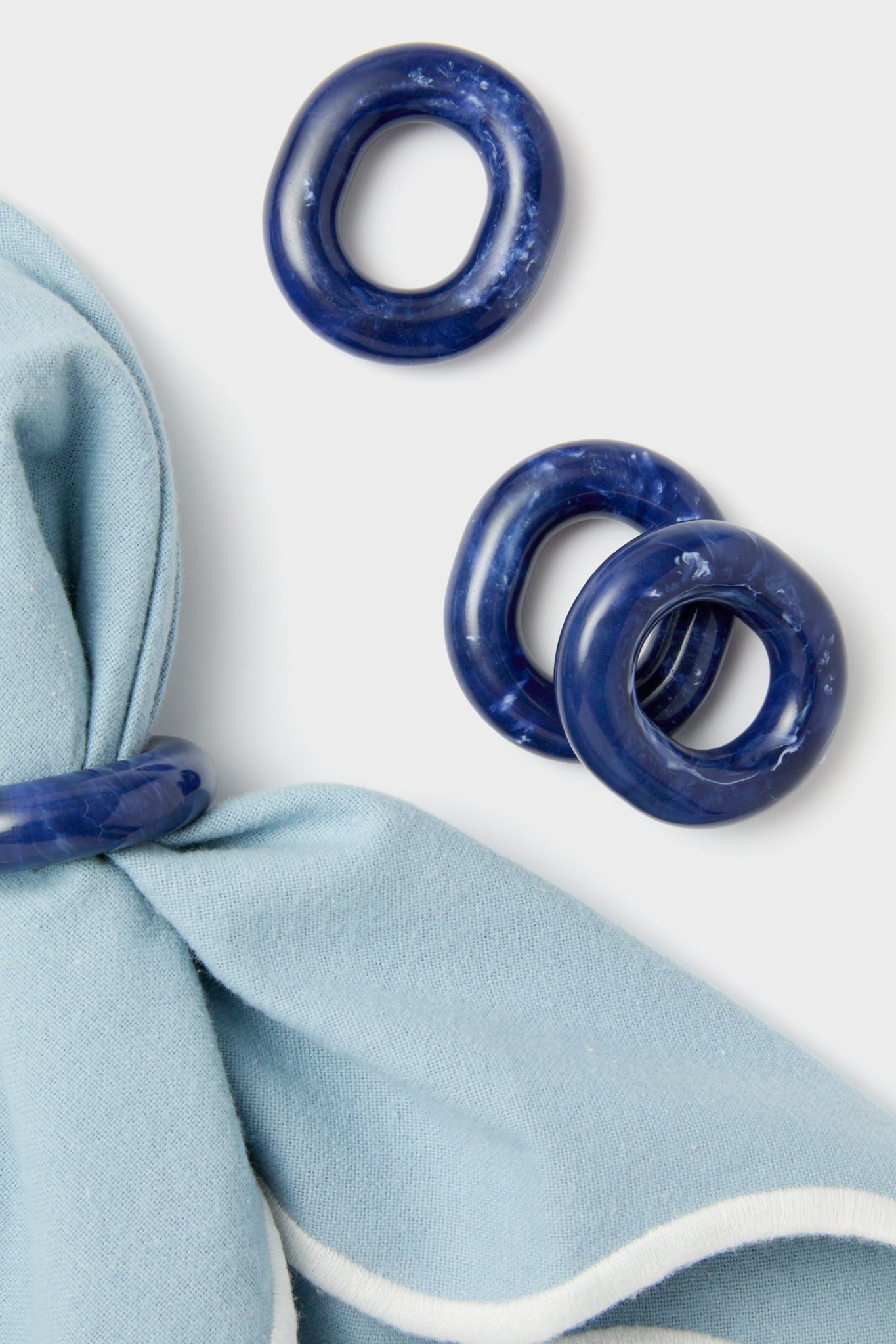 Navy Catena Link Napkin Rings Set of 4