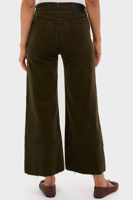 Dark Green Corduroy Lyra Wide Leg Crop