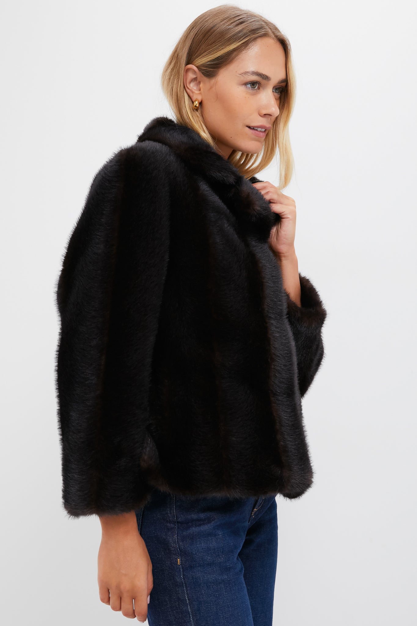 Brown Fur Cropped Carmella Coat