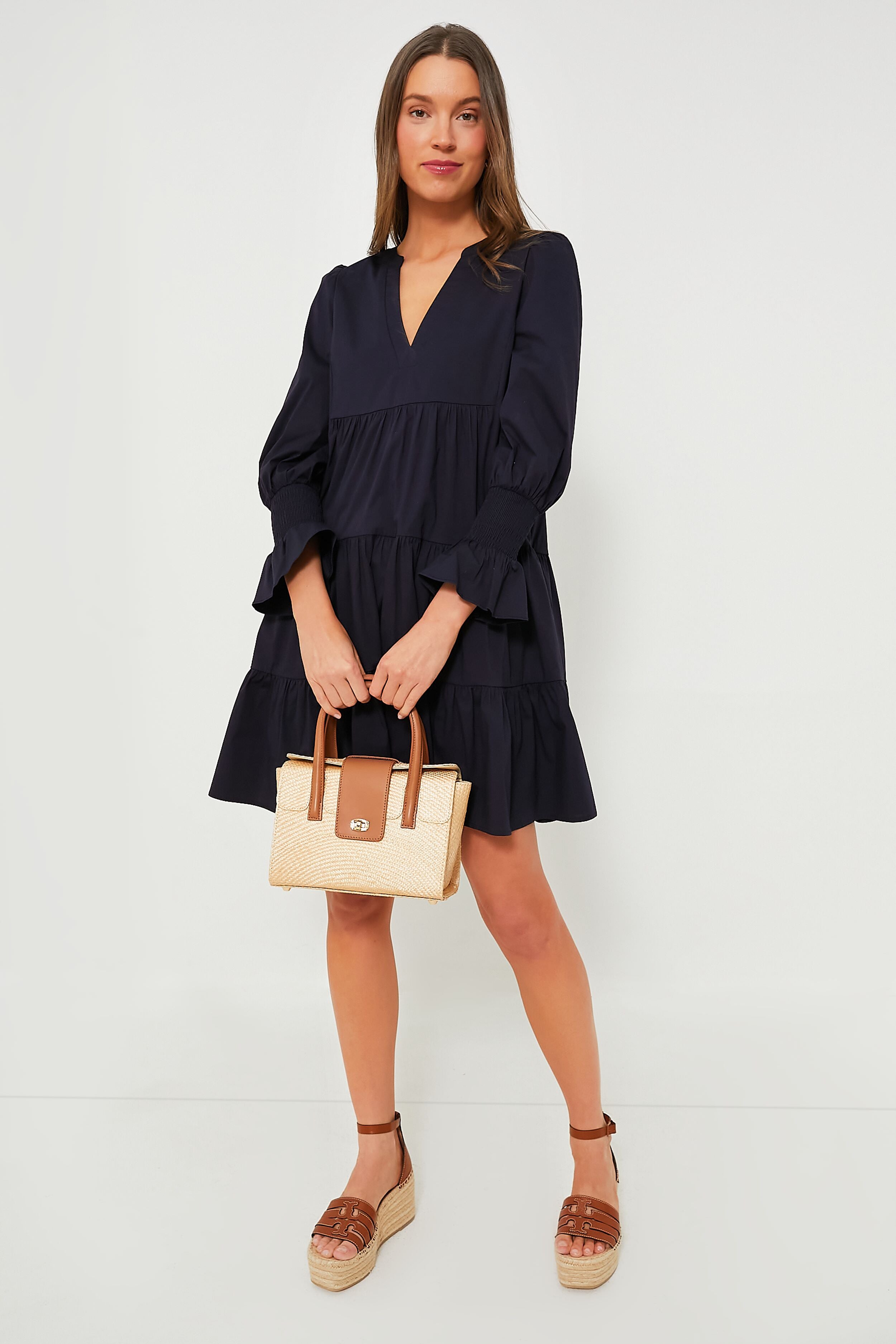 Pomander Place Navy Cotton Poplin Kenzo Dress Navy / XL Pomander Place Navy Cotton Poplin Kenzo Dress Navy / XL