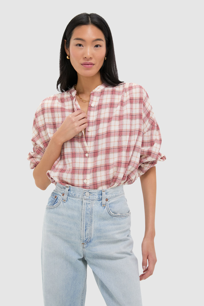 Pink and White Plaid Juliette Button Down