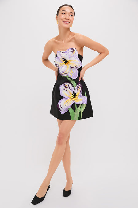 Ebony Iris Print Rosalie Mini Dress