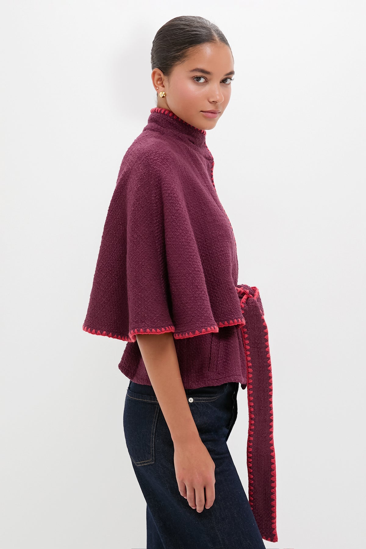 Burgundry Brio Cape Coat