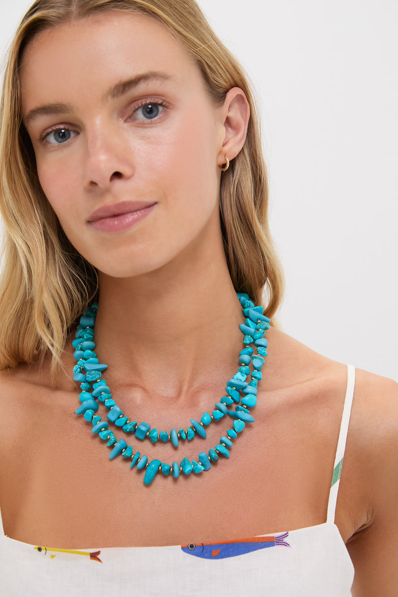 Turquoise Double Strand Mabel Necklace