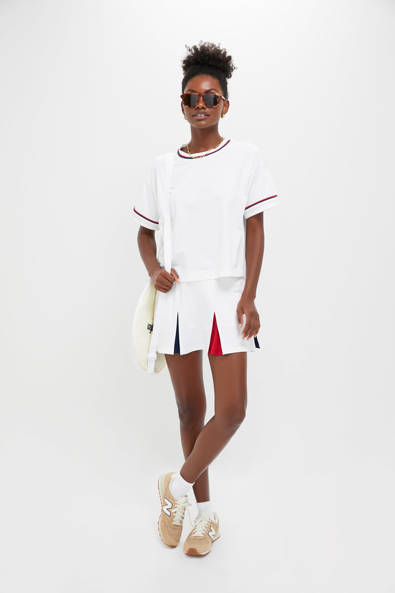 Americana Piped Performance Cotton Cropped Ryan Boyfriend Tee