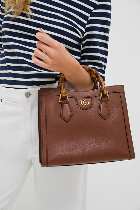 Gucci Brown Diana Bamboo Handle Tote