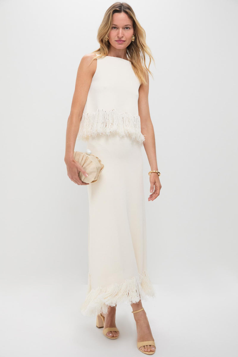 Parchment Kelany Fringe Knit Top
