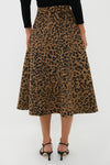 Leopard Brushed Wool Andrea Circle Skirt