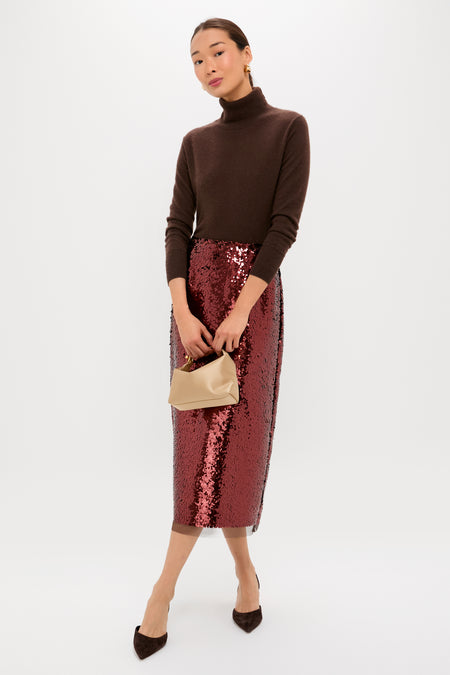 Radiant Bronze Sequin Phillips Midi Skirt