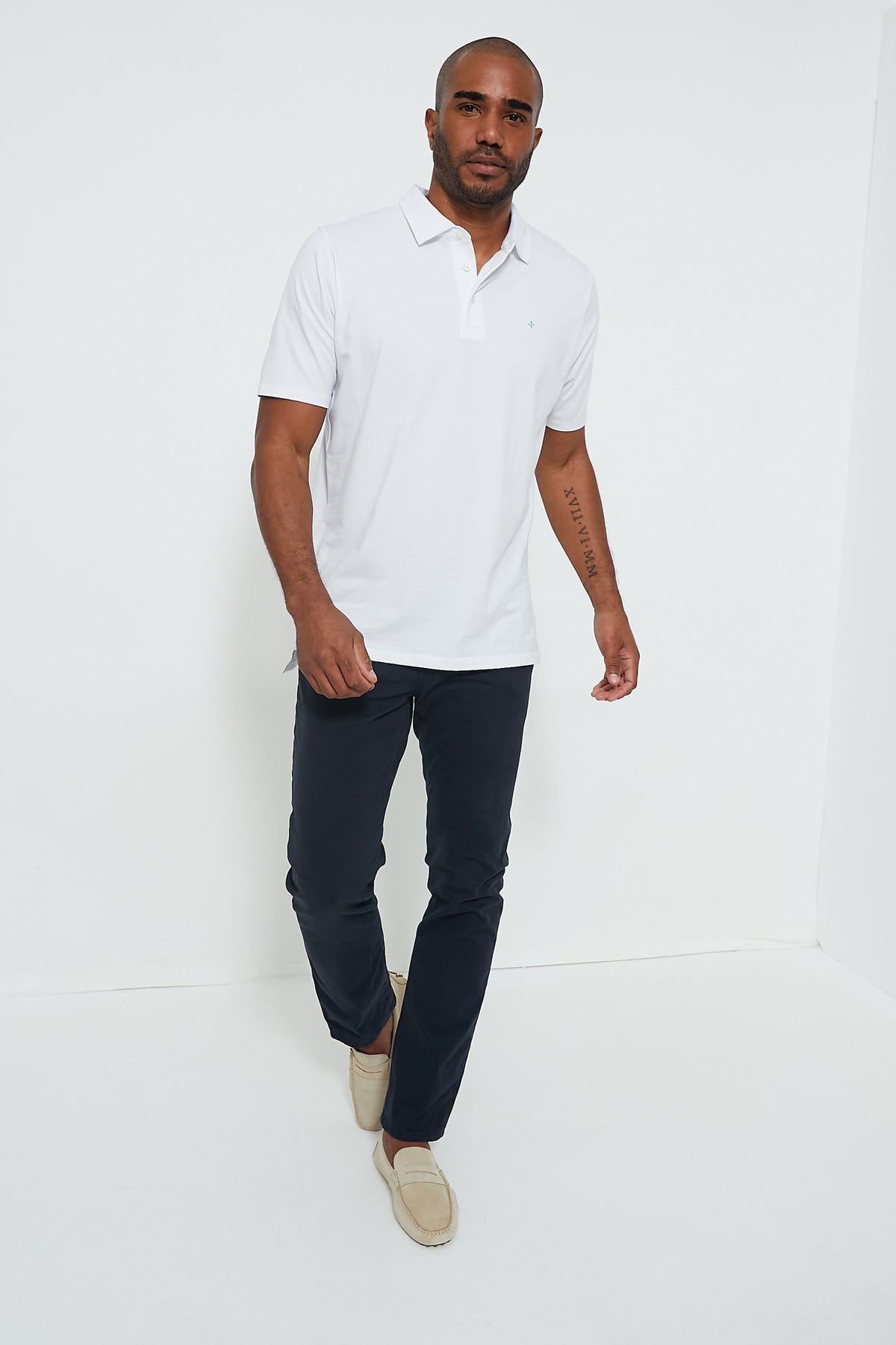 The Graduate in New Navy Sueded Twill (32" Inseam)