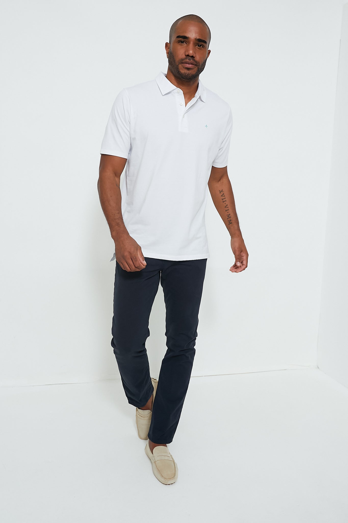 The Graduate in New Navy Sueded Twill (32" Inseam)