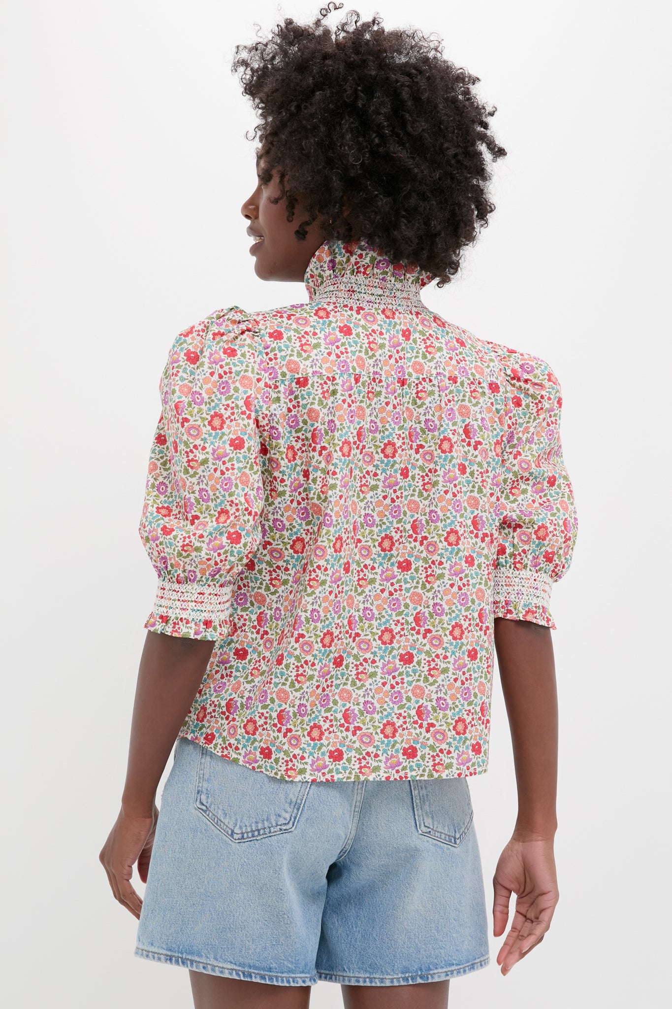 D'Anjo Liberty Print Zuri Short Sleeve Top