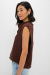 Chocolate Zane Knit Blouse