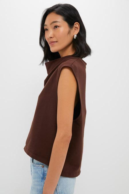 Chocolate Zane Knit Blouse