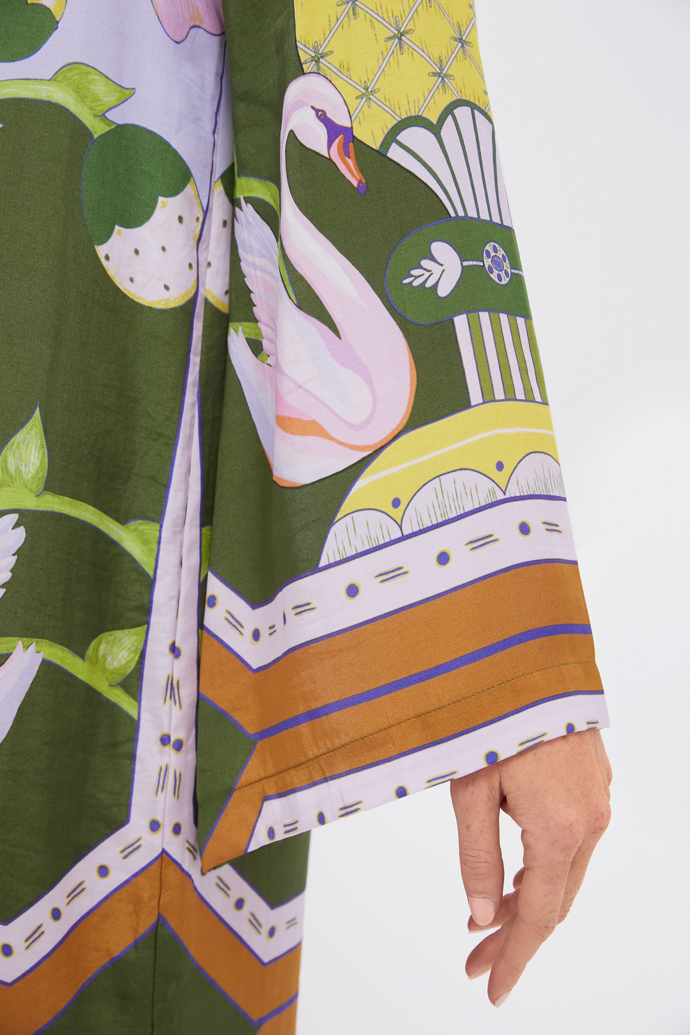 Green Multicolor Print Lilian Dress