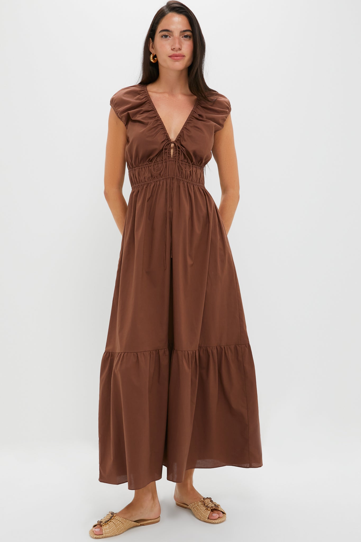 Chestnut Brown Hedda Maxi Dress | FAITHFULL THE BRAND