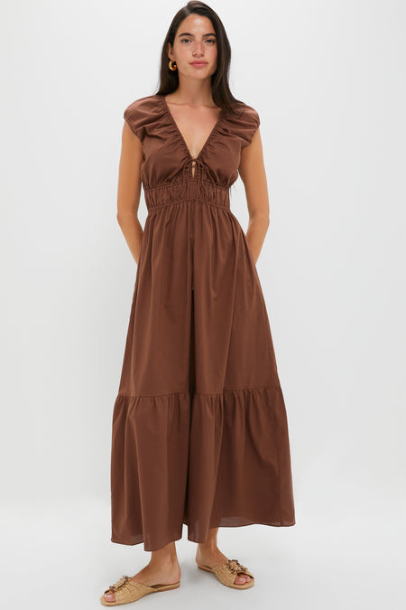 Chestnut Brown Hedda Maxi Dress