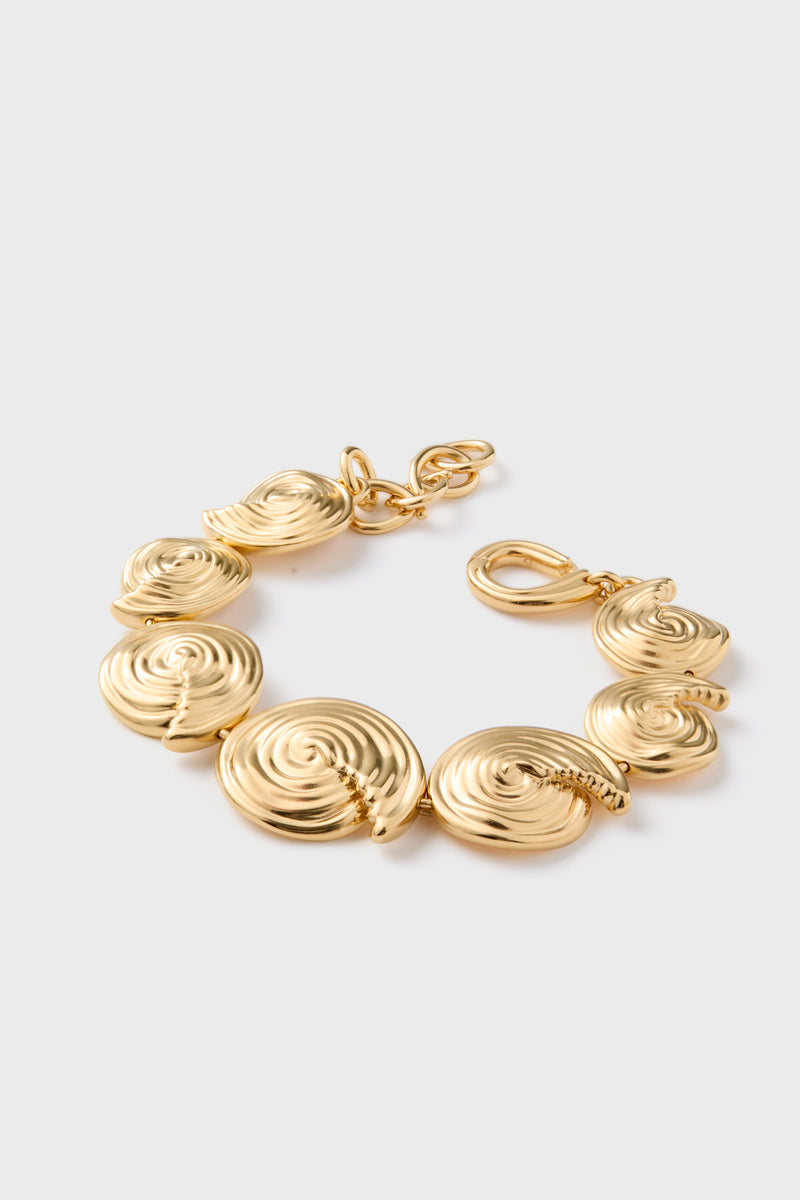 Gold Spiral Statement Chain Bracelet