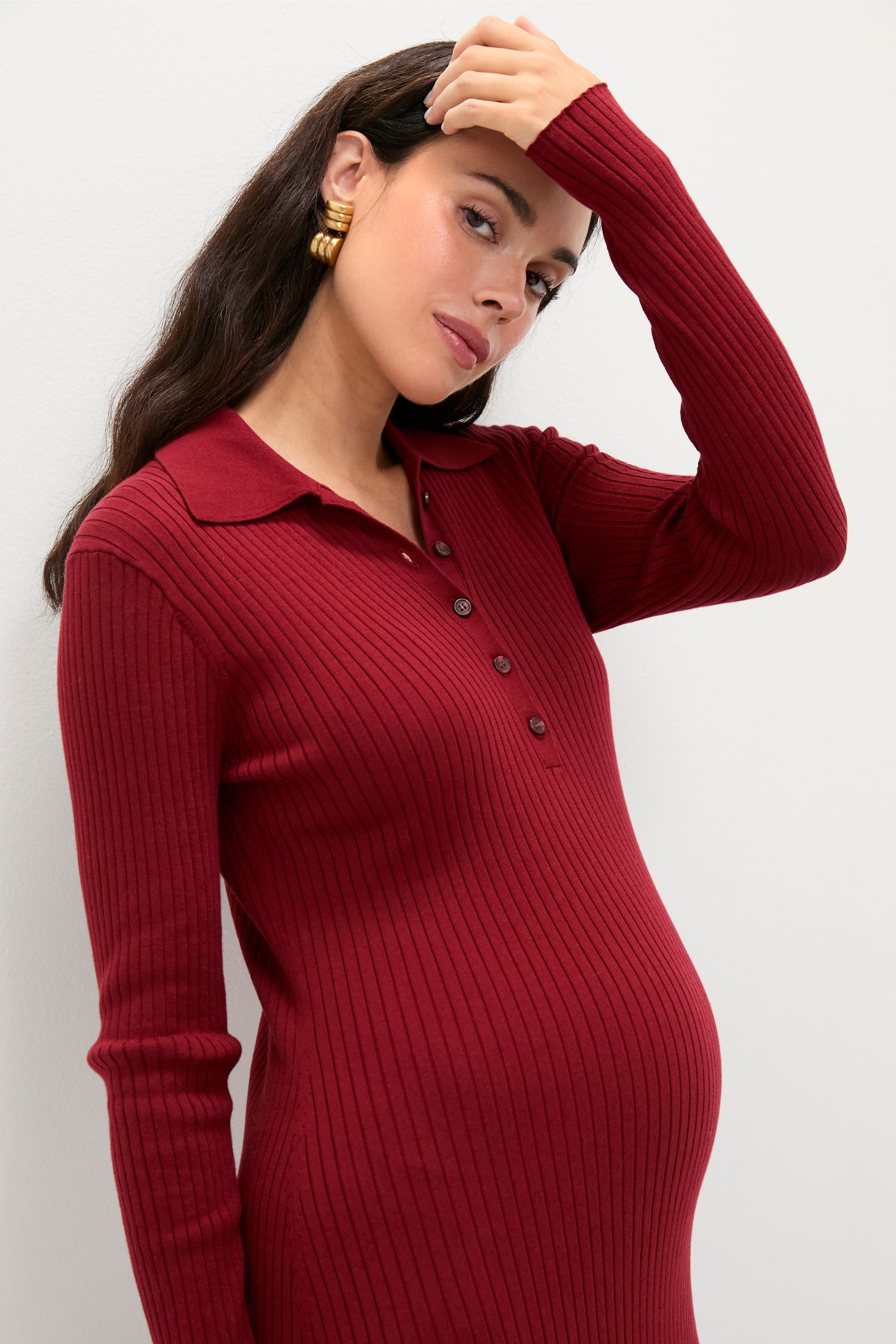 Cranberry Averie Polo Rib Sweater Dress