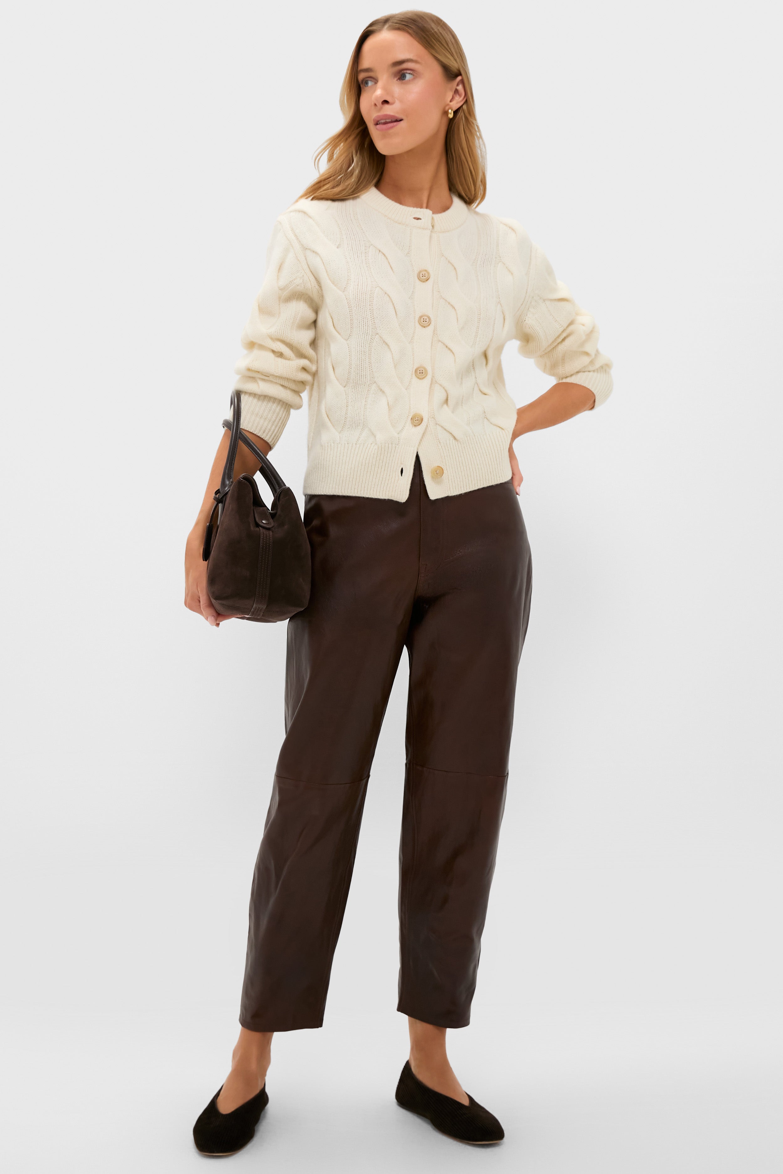 Authentic Cream Crewneck Cardigan