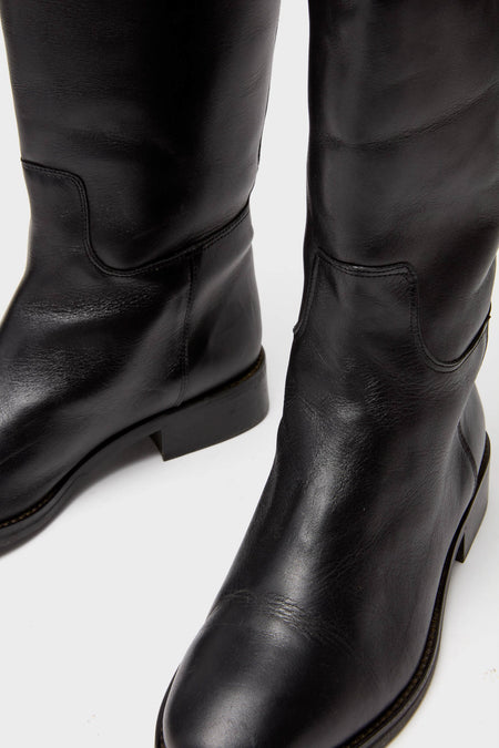 Black Leather Ryder Boots