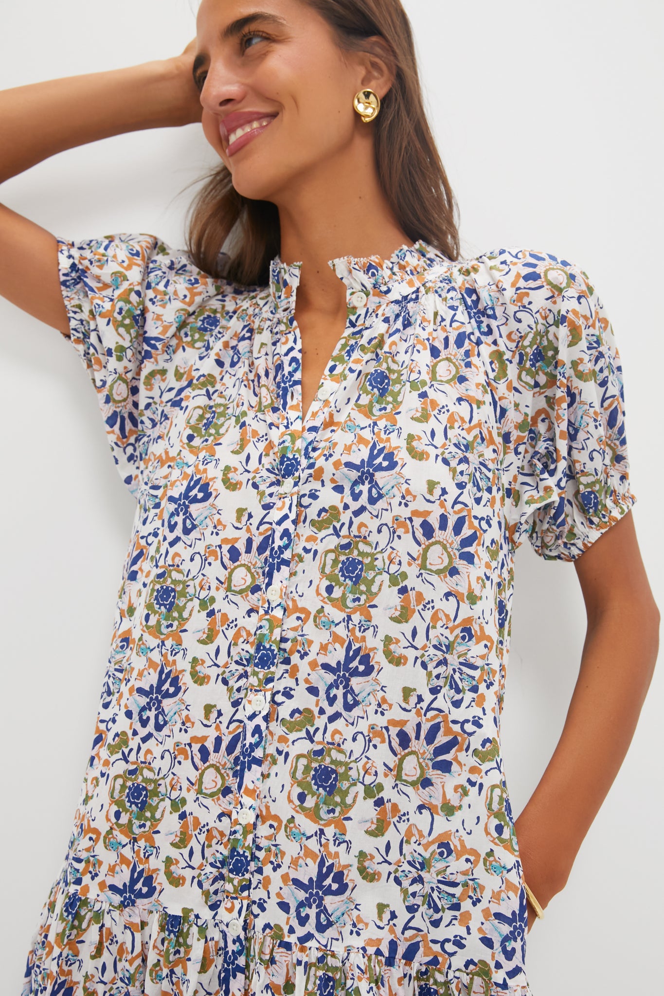 Batik Floral Cream Mazza Maxi