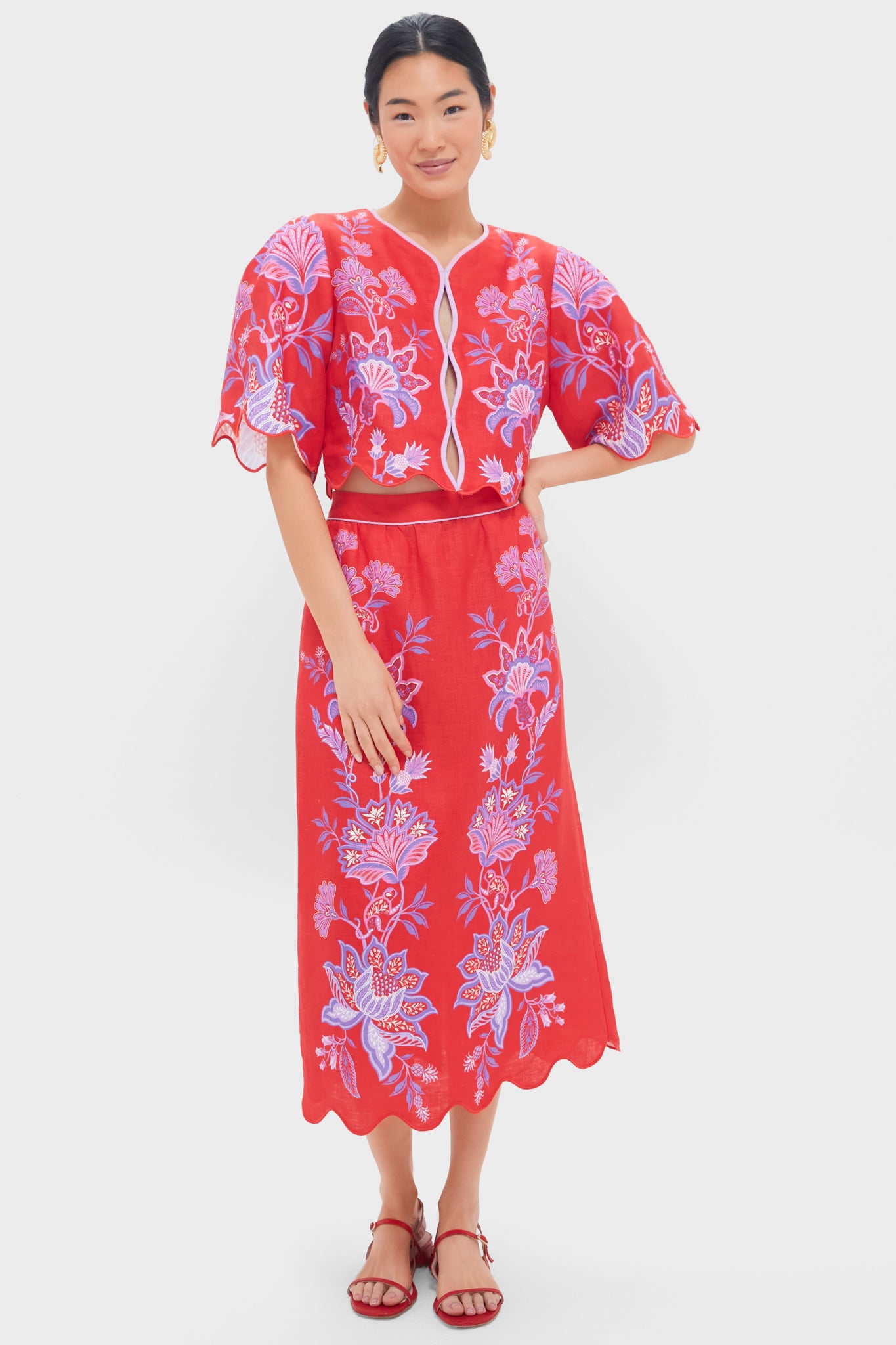 Porcelain Garden Red Blouse