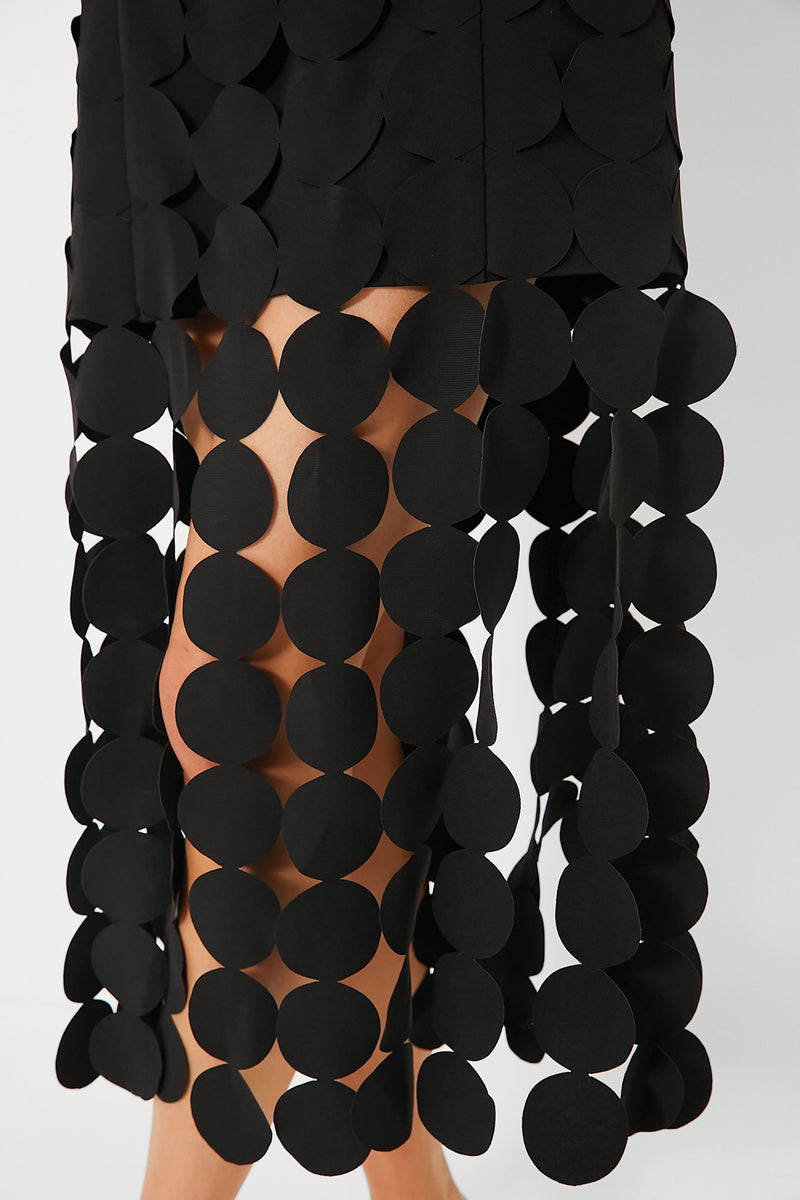 Black Multi Circle Mercedes Midi Dress