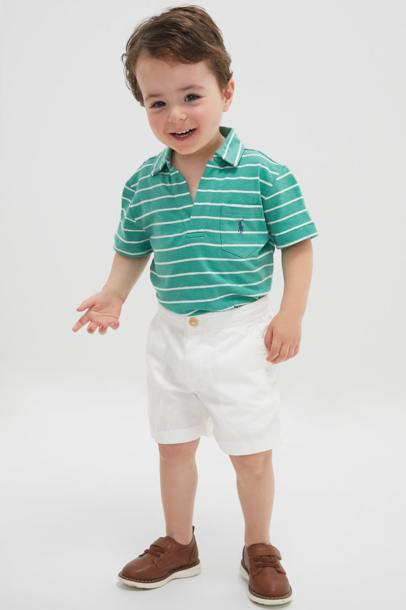 Deckwash White Parachute Twill Relaxed Fit Easy Short