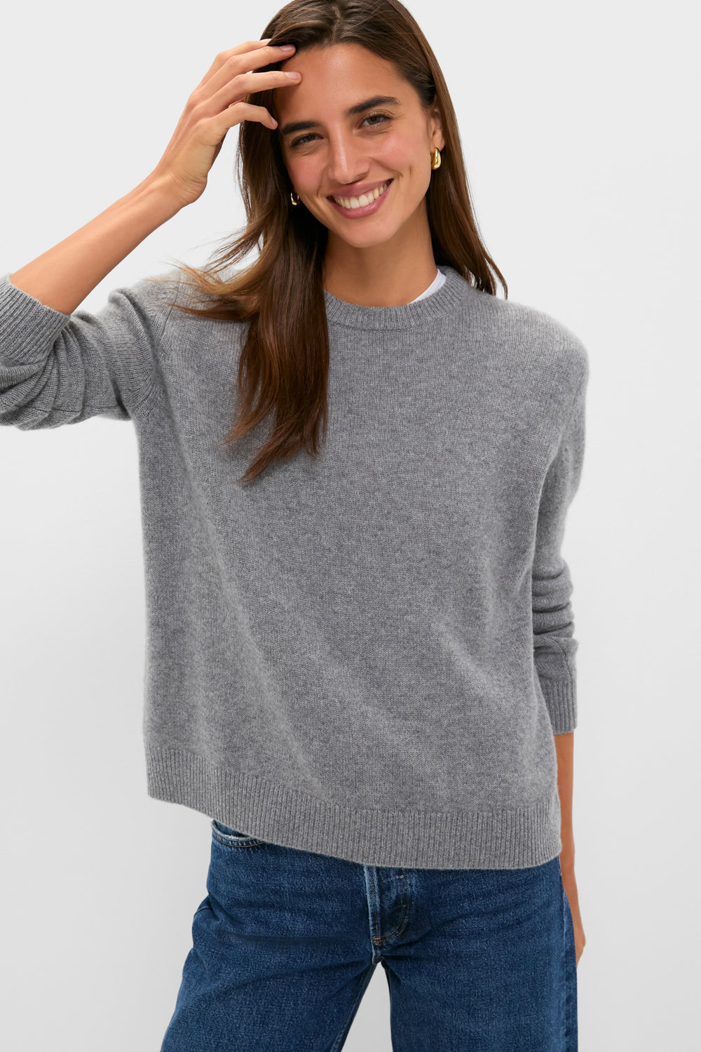 Shadow Gray Bodie Cashmere Boyfriend Crewneck