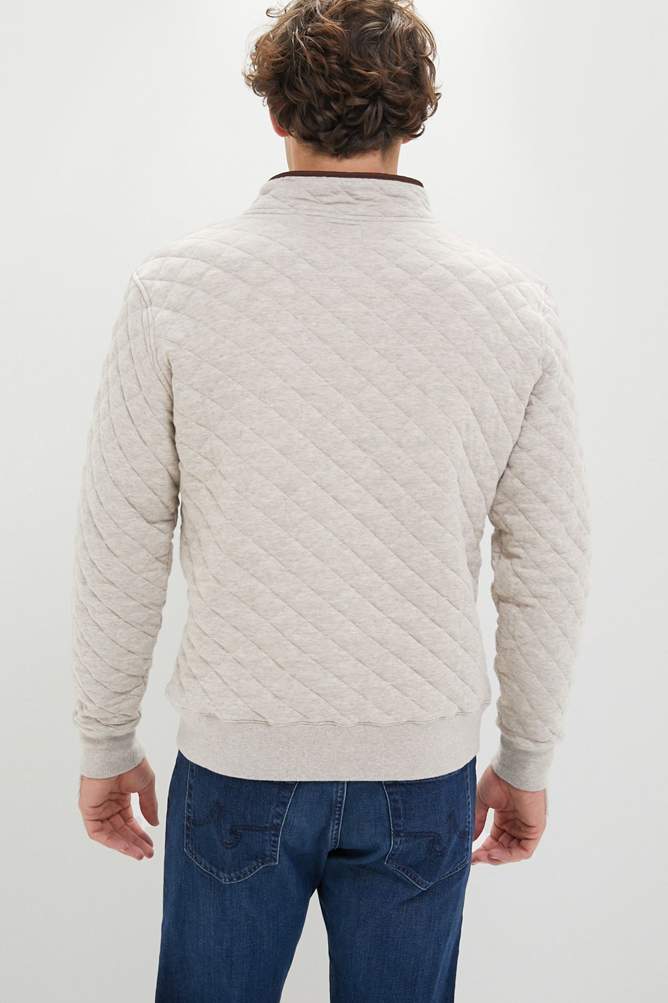 Oatmeal Melange Epic Quilted Fleece Pullover