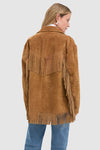 Maple Nappa Cow Roughout Leather Skin Coat