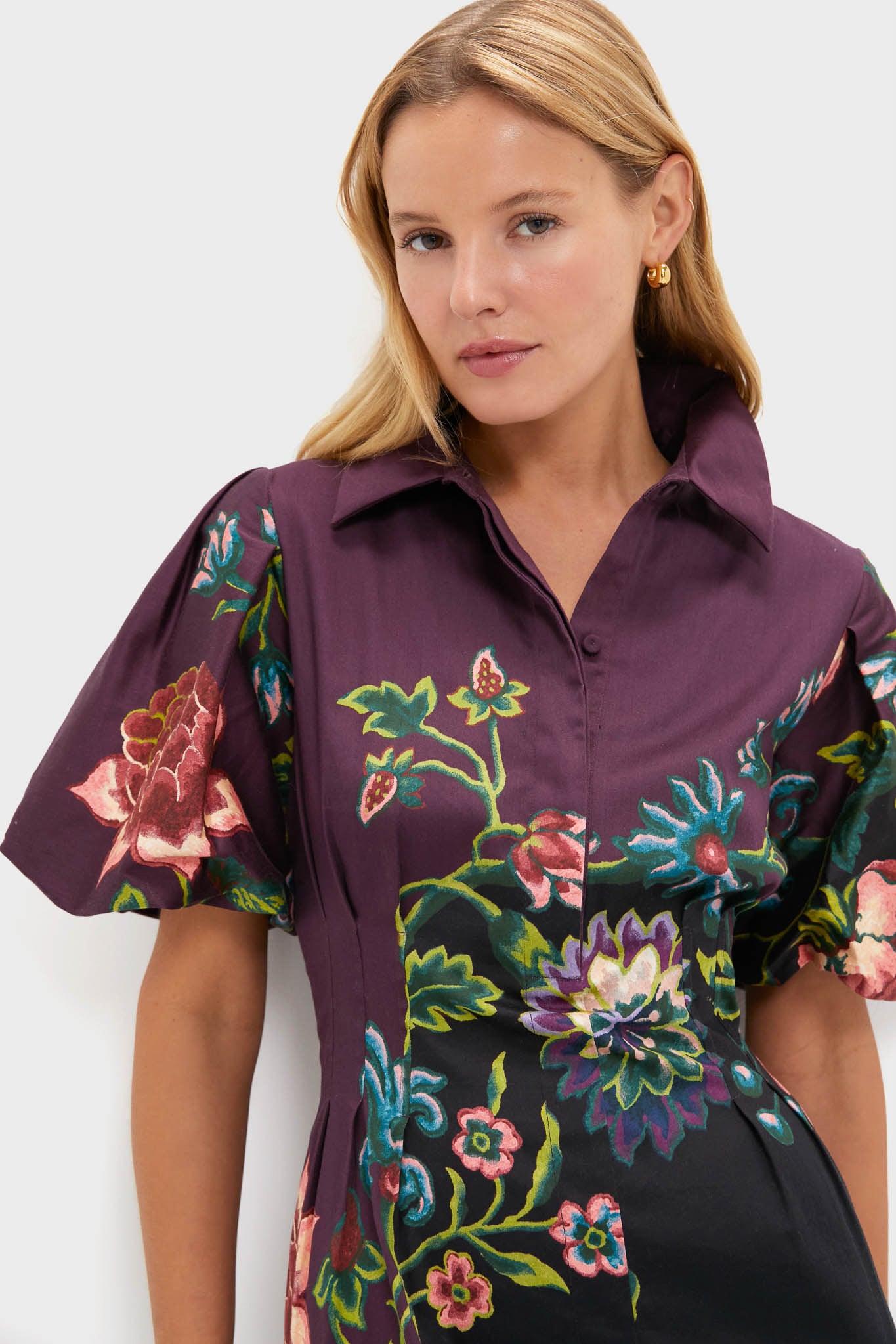 チュニック NIGHT FLOWER TUNIC 153729：花×夜空柄ミックス裏毛チュニックの通販-ScoLar SLY☆NIGHT FLOWER