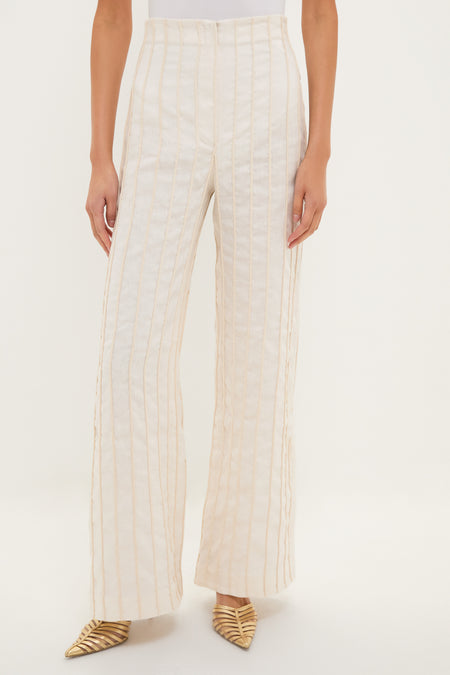 Ivory Tuyo Embroidered Pants