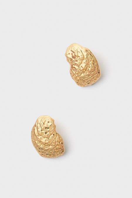 Gold Oyster Shell Earrings