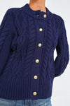 Navy Cotton Colette Cardigan