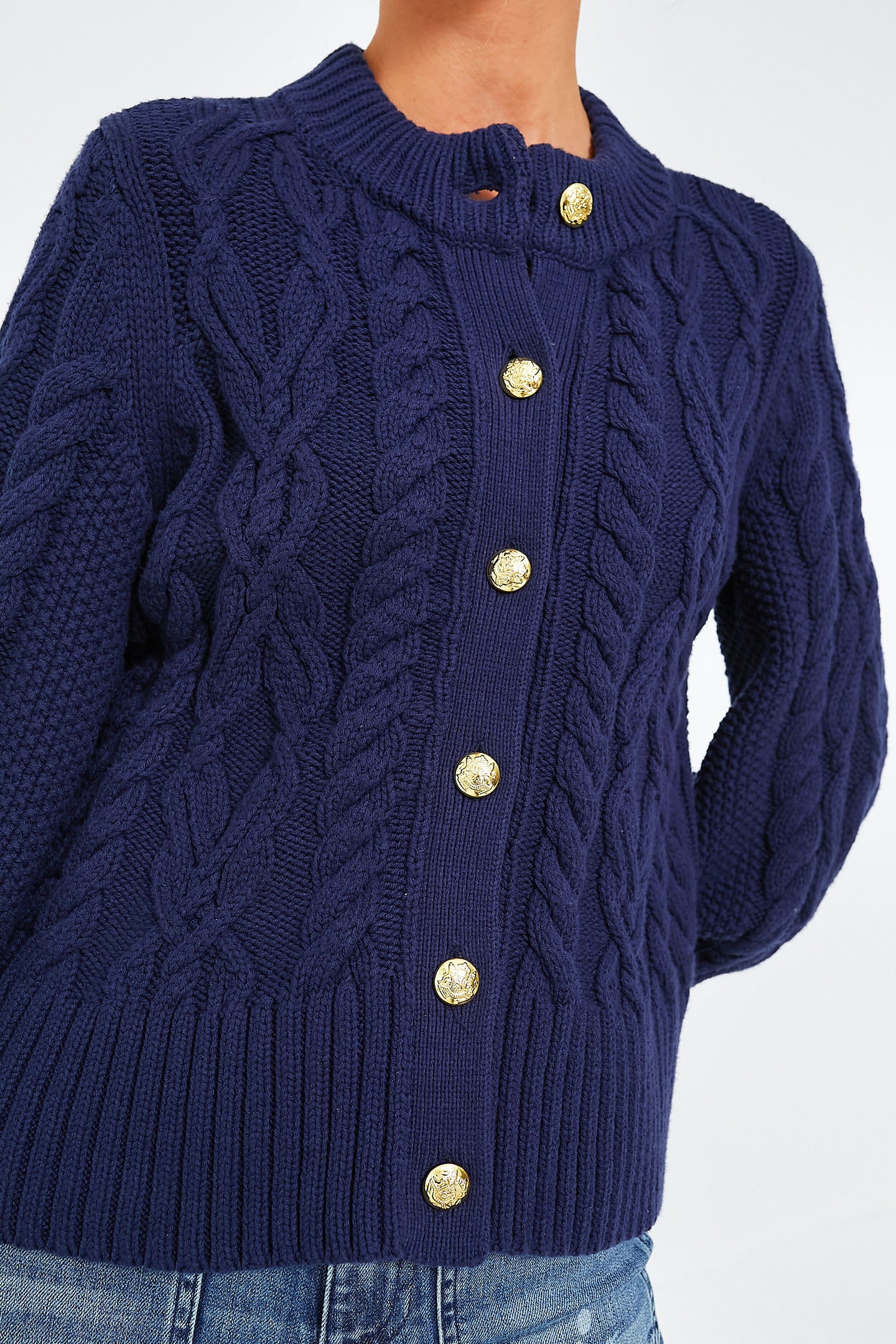 Navy Cotton Colette Cardigan