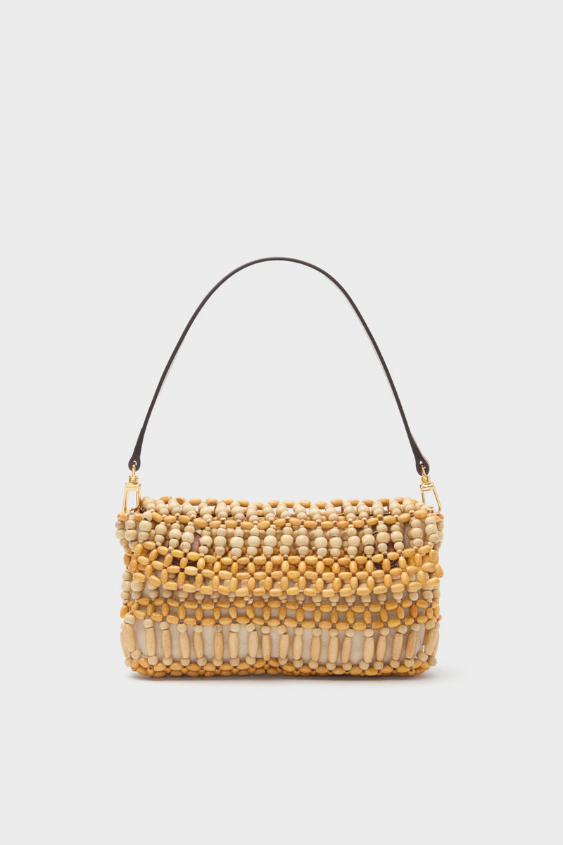 Natural Wood Beads Timmy Shoulder Bag