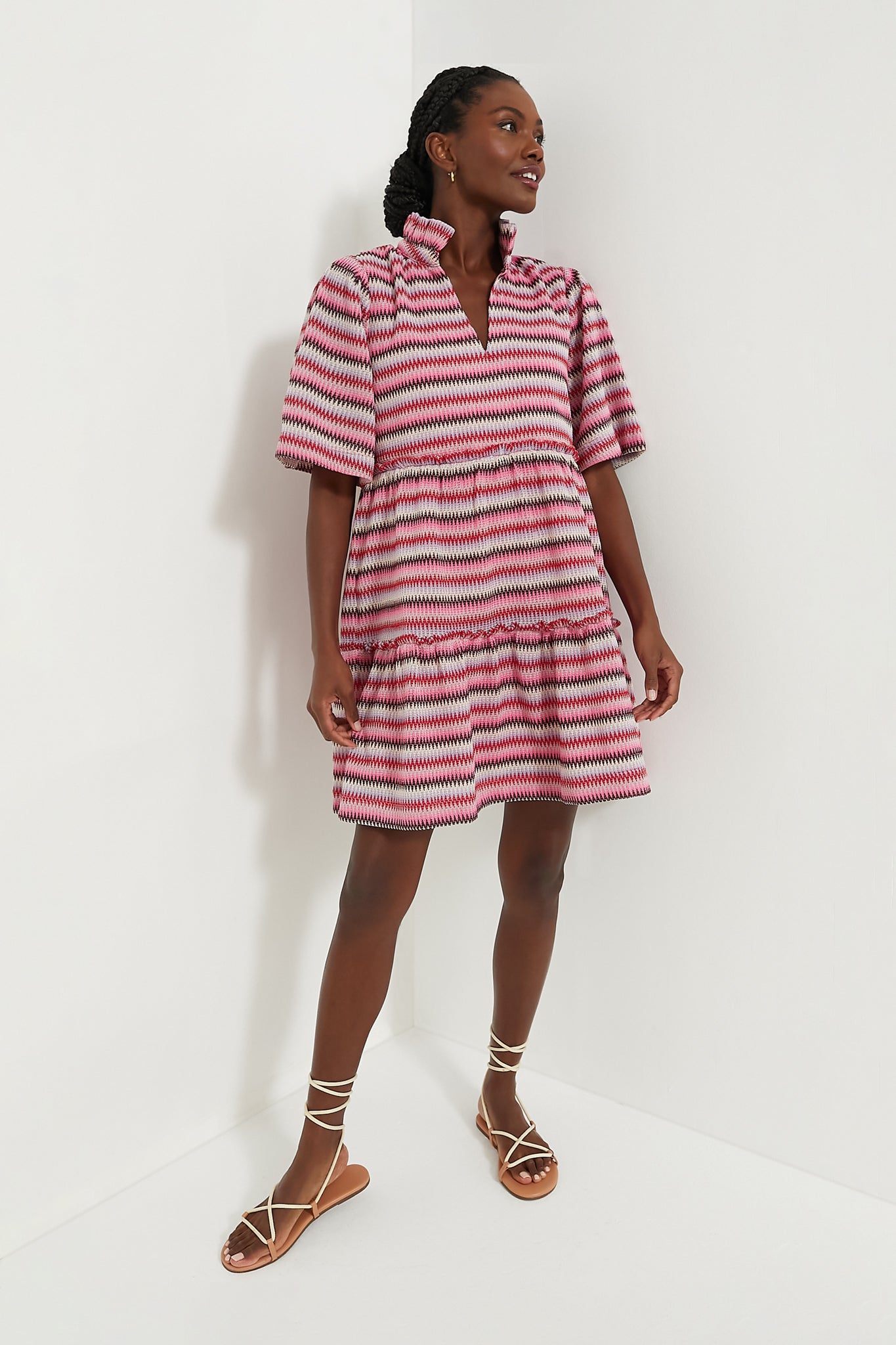 Zigzag Knit Stripe Crawford Dress