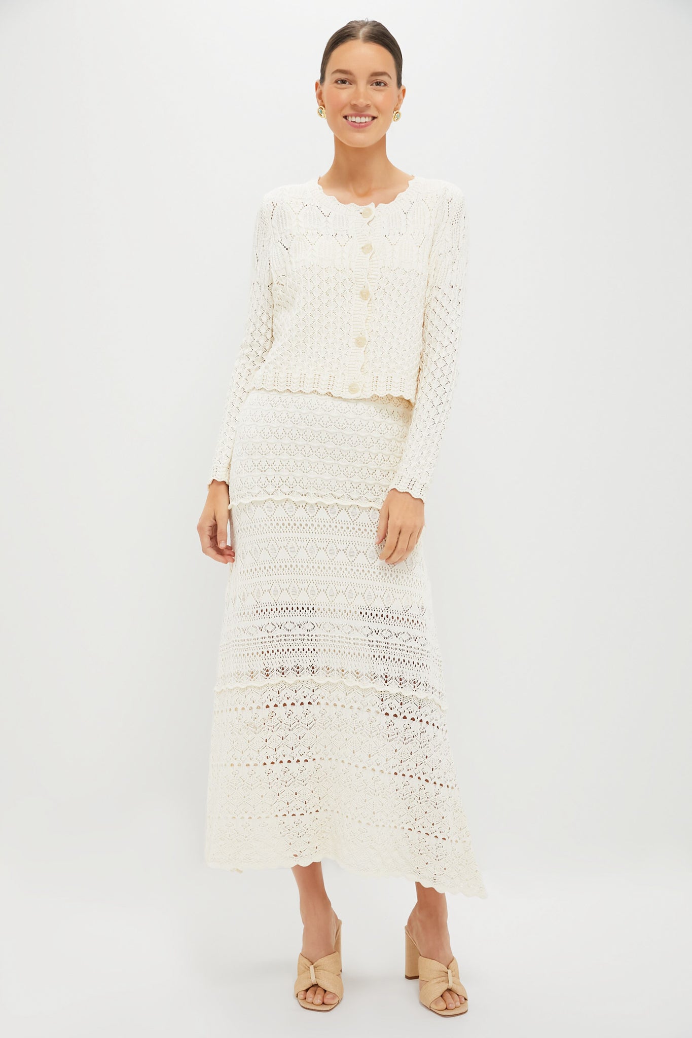Ecru Crochet Cardigan
