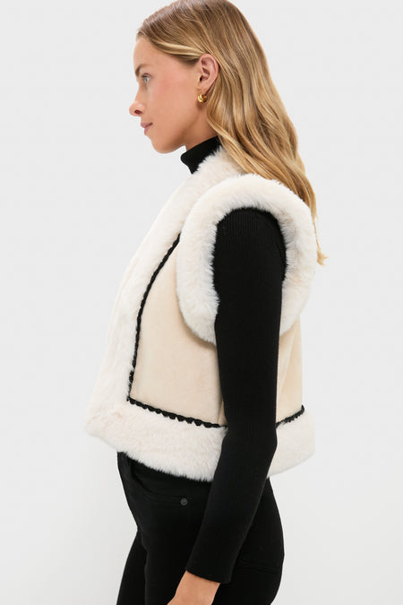 Cream Suede Cropped Chamonix Vest
