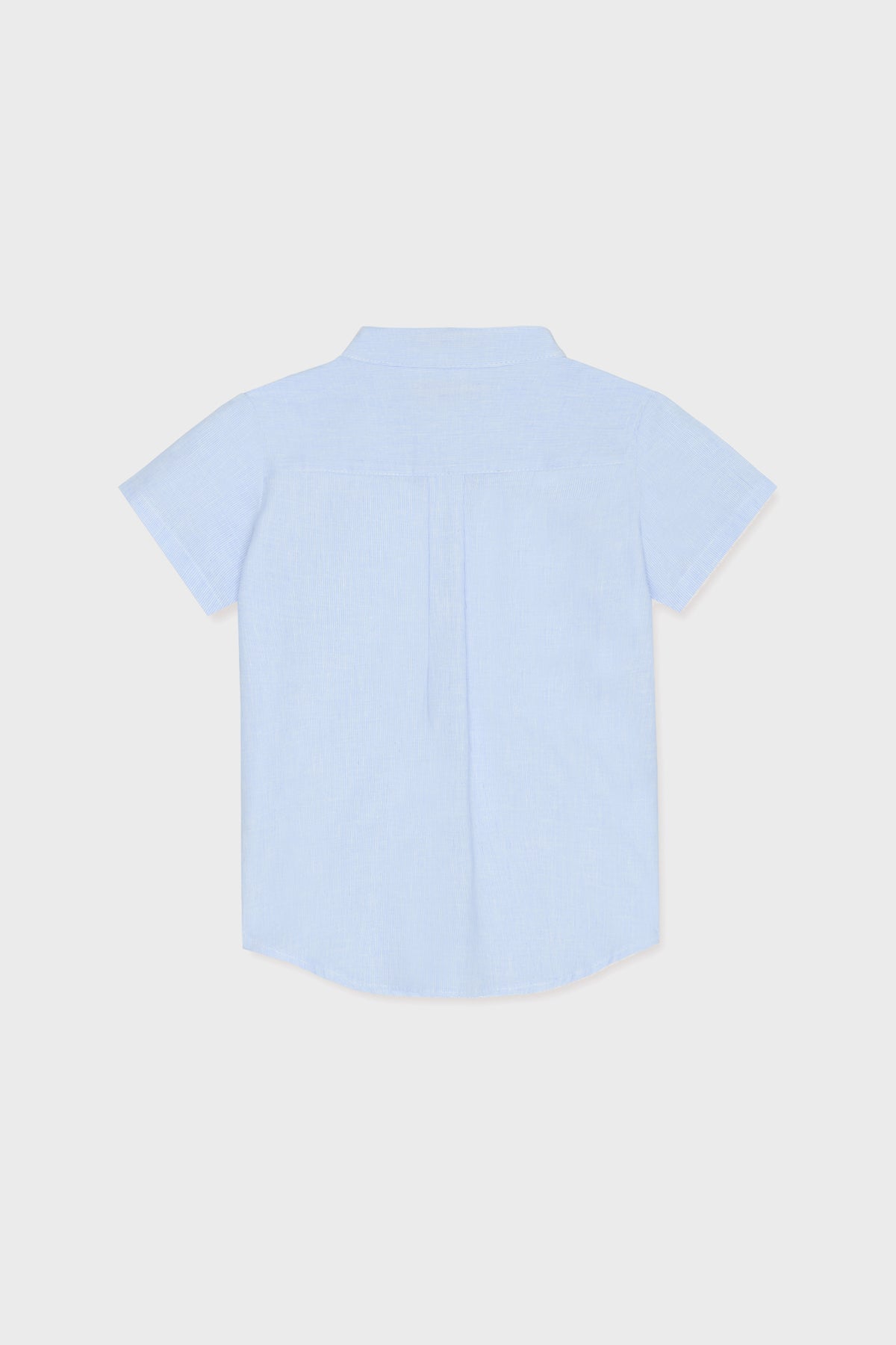 Blue Stripe Arcos Linen Mix Short Sleeve Shirt